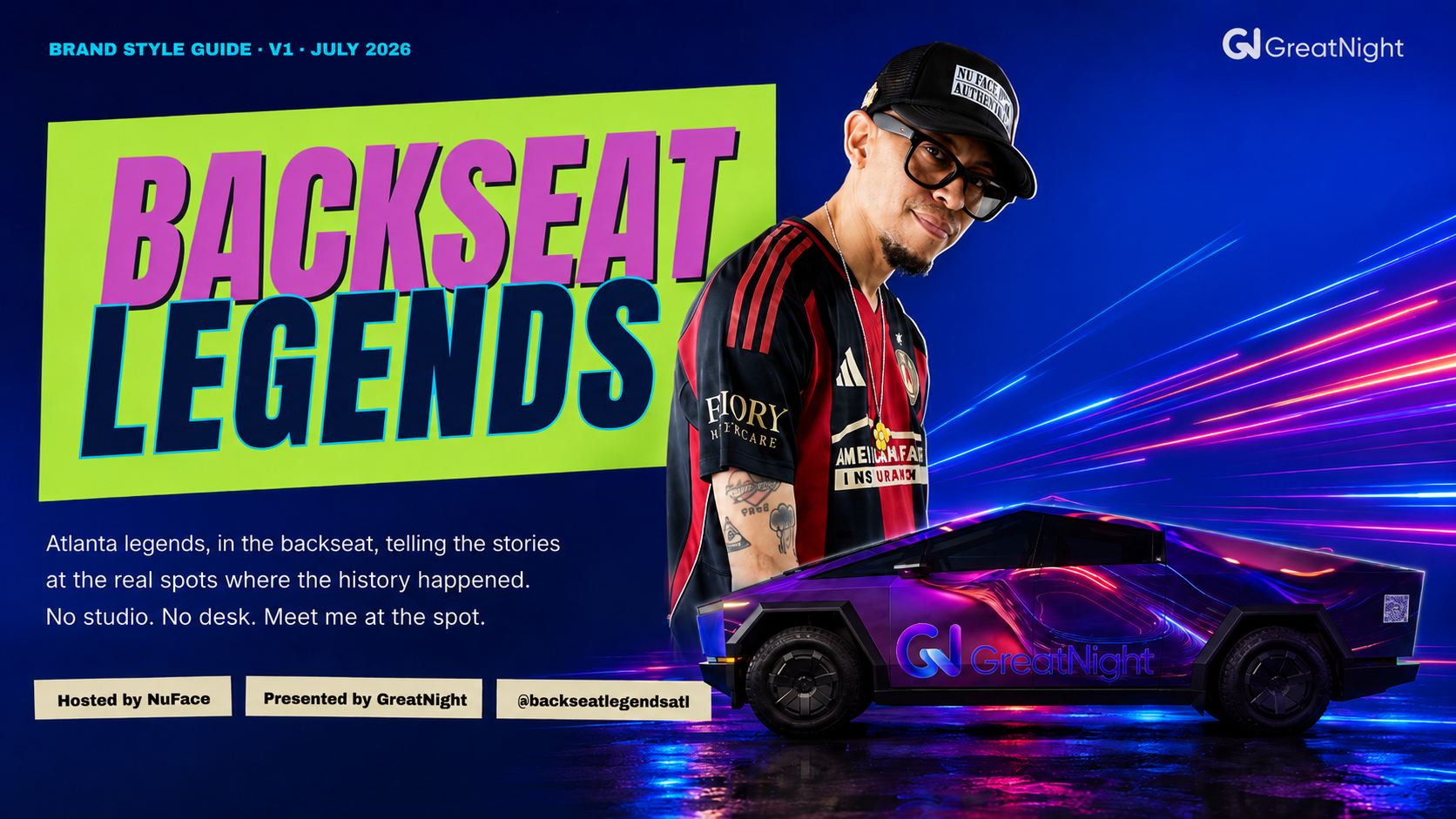 NuFace with the GreatNight Cybertruck — Backseat Legends cover